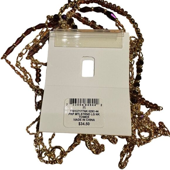 Style & Co Gold-Tone Multicolor Beaded Layered Strand Necklace, 36" + 3"Extender - Picture 5 of 5